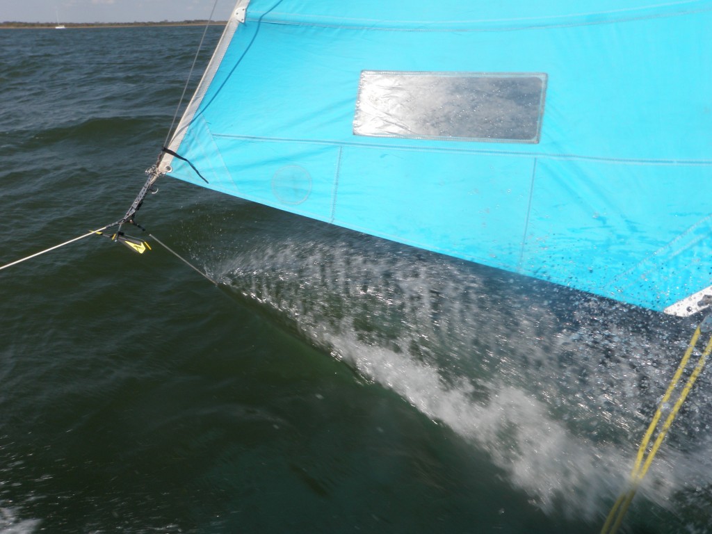 Starboard hull submerged